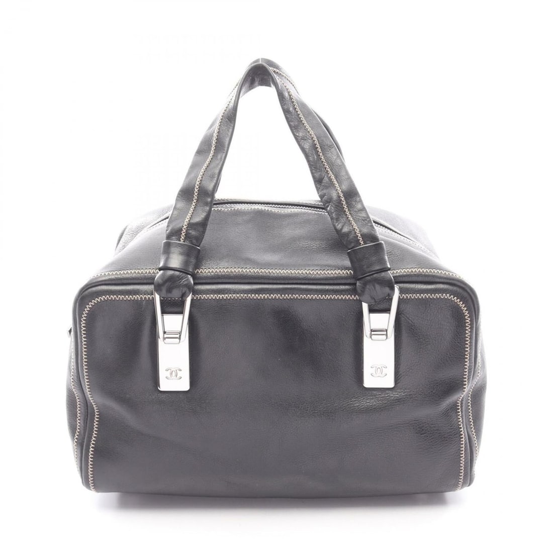 Chanel Coco Mark Handbag, Lambskin Leather, Women's, Black: --- Catalog ---Category: SizeSize (HxWxD): 16cm x 28cm x 20cm / 6.29'' x 11.02'' x 7.87''Handle Length: 45cm / 17.71''Category: DesignType: HandbagColor: BlackGender: WomenMaterial: Leather Hardware C
