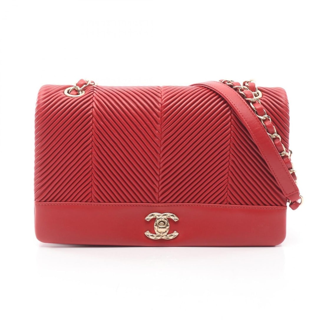 Chanel Coco Mark Shoulder Bag/Handbag, Lambskin Leather, Women's, Red: --- Catalog ---Category: SizeSize (HxWxD): 15cm x 25cm x 6.5cm / 5.9'' x 9.84'' x 2.55''Category: DesignType: Handbag, Shoulder bagColor: Red colorGender: WomenMaterial: Leather Hardware Color: GoldLe