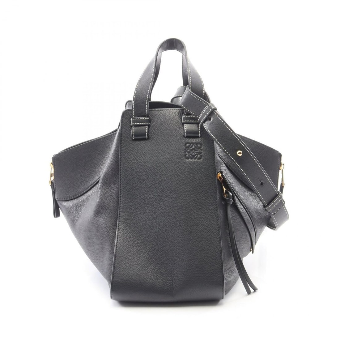 Loewe Hammock Medium 2-Way Handbag, Leather, Women's, Navy (1 of 11)