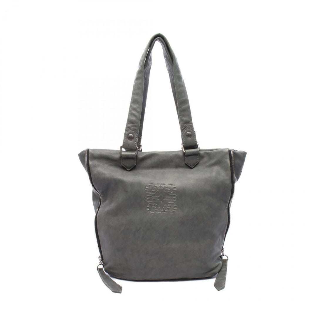 Loewe Anagram Tote Bag Handbag Leather Women's Gray: --- Catalog ---Category: SizeSize (HxWxD): 38cm x 35cm x 11cm / 14.96'' x 13.77'' x 4.33''Category: DesignType: Handbag, Tote bagColor: GrayGender: WomenMaterial: Leather Category: GeneralBrand: Loewe