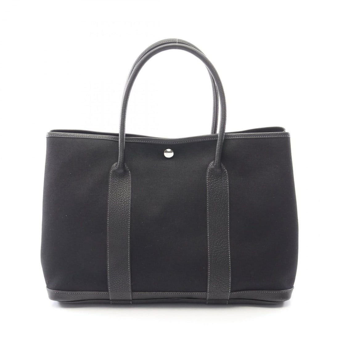 Hermes Garden Party PM Tote Bag Handbag Canvas Leather Toile Officier Negonda Women's Black (1 of 14)