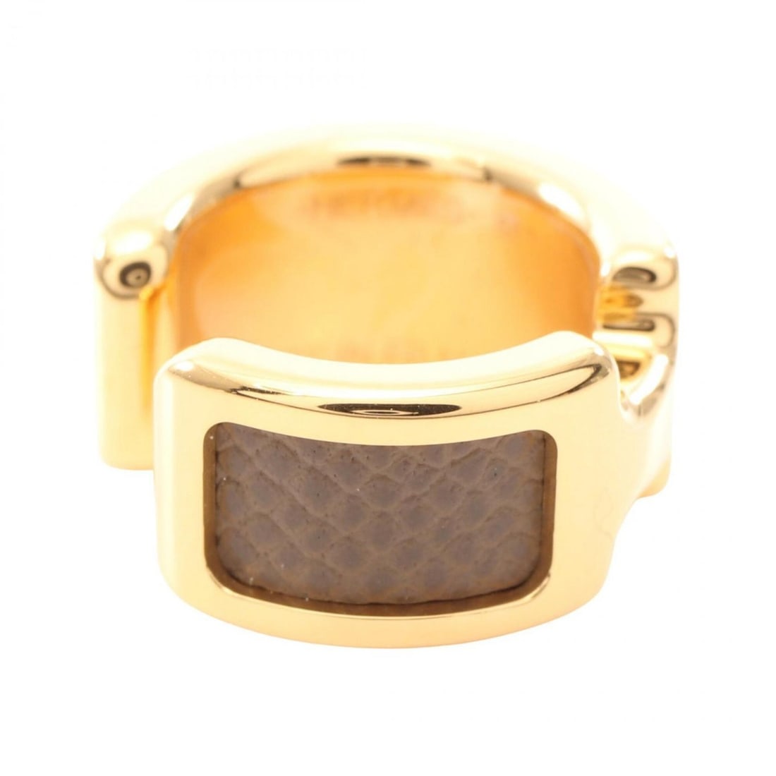 Hermes Olympe PM Ear Cuff Earring Jewelry GP (Gold Plated) Leather Veau Epsom Women's Gray/Gold Tone: --- Catalog ---Category: DesignType: EarcuffColor: Gold, GrayGender: WomenMaterial: Epsom leather, Gold platingCategory: GeneralBrand: Hermes--- Item List ---Section: ConditionRanking: Rank A Used - A