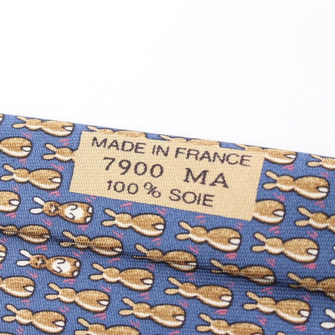 Hermes HERMES Rabbit Pattern Tie, Silk, Men's, Navy/Multicolor - 5