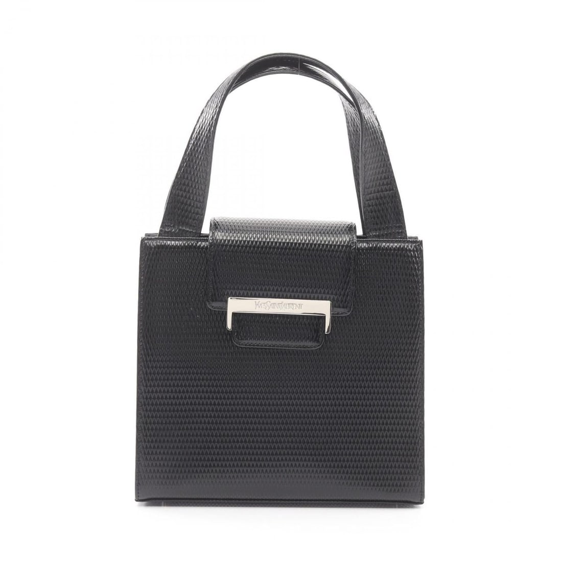Yves Saint Laurent handbag, embossed, all-over pattern, leather, women's, black. (1 of 14)