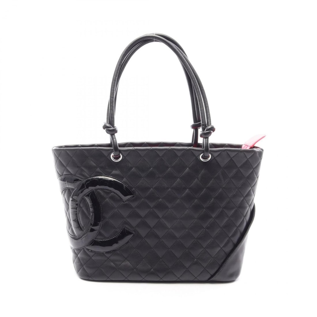 Chanel Cambon Line Large Tote Bag Handbag Leather Patent Women's Black A25169: --- Catalog ---Category: SizeSize (HxWxD): 25cm x 30cm x 15cm / 9.84'' x 11.81'' x 5.9''Category: DesignType: Handbag, Tote bagColor: BlackGender: WomenMaterial: Leather , Patent leather Hardware Colo