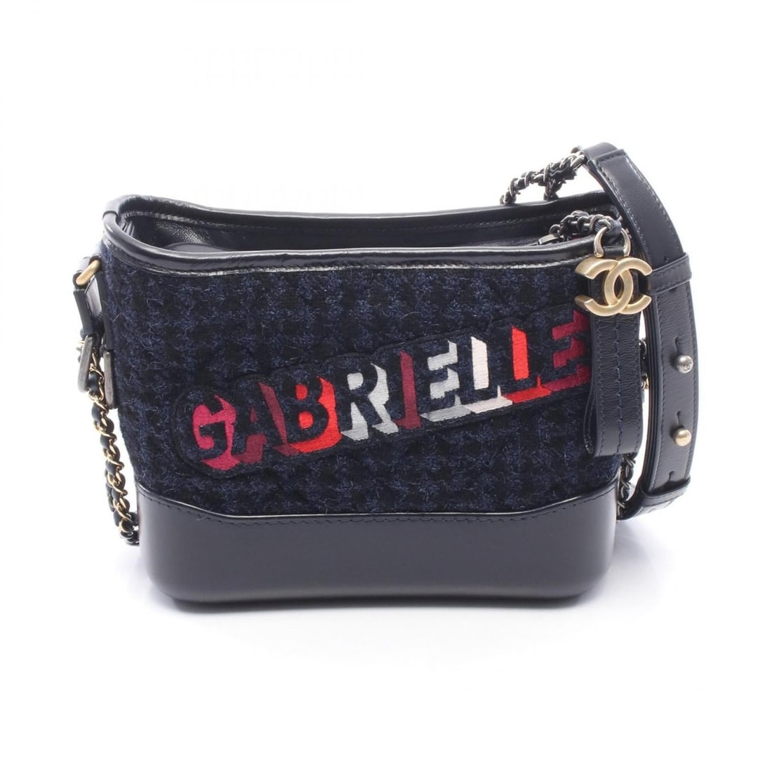 Chanel Gabrielle de Small Hobo Shoulder Bag/Handbag, Fabric Leather, Women's, Navy/Black, A91810: --- Catalog ---Category: SizeSize (HxWxD): 15cm x 20cm x 8cm / 5.9'' x 7.87'' x 3.14''Category: DesignType: Handbag, Shoulder bagColor: Black, NavyGender: WomenMaterial: Fabric , Leather Category: Gen