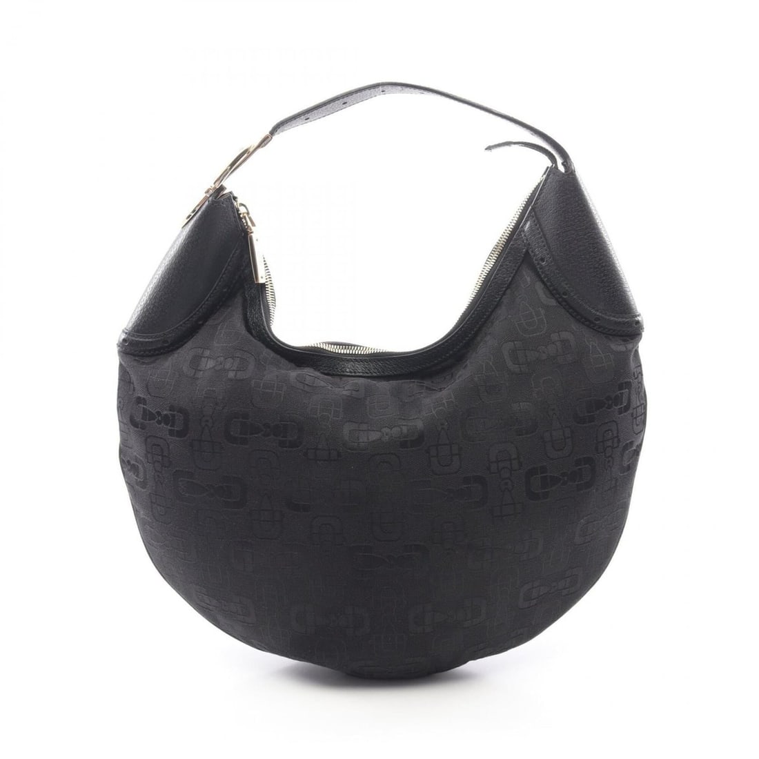 Gucci Horsebit Shoulder Bag/Handbag, Canvas and Leather, Women's, Black, 145764: --- Catalog ---Category: SizeSize (HxWxD): 31cm x 28cm x 5.5cm / 12.2'' x 11.02'' x 2.16''Category: DesignType: Handbag, Shoulder bagColor: BlackGender: WomenMaterial: Canvas , Leather Category: Gener