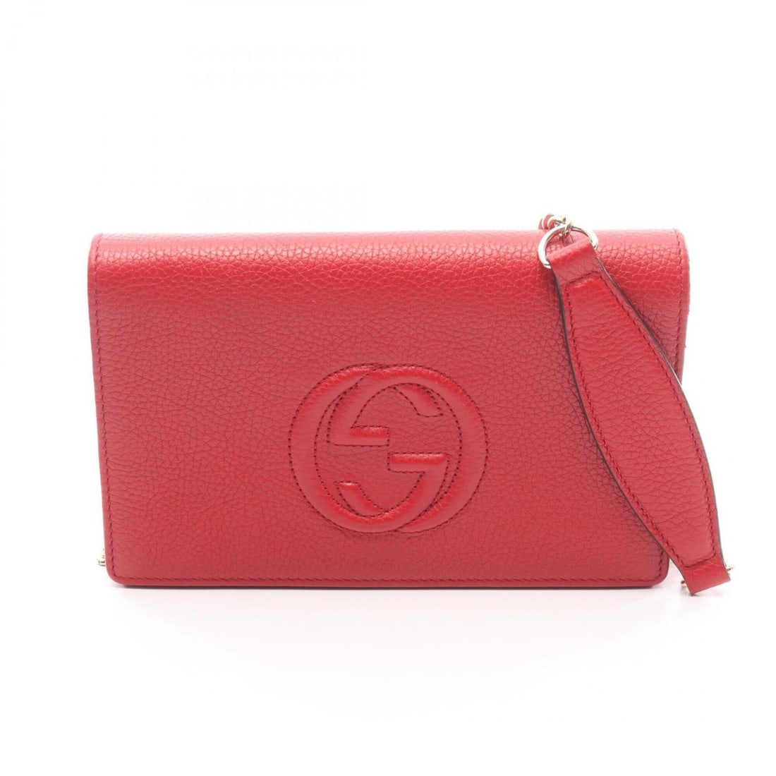 Gucci Soho Shoulder Bag/Handbag, Leather, Women's, Red, 598211 (1 of 11)