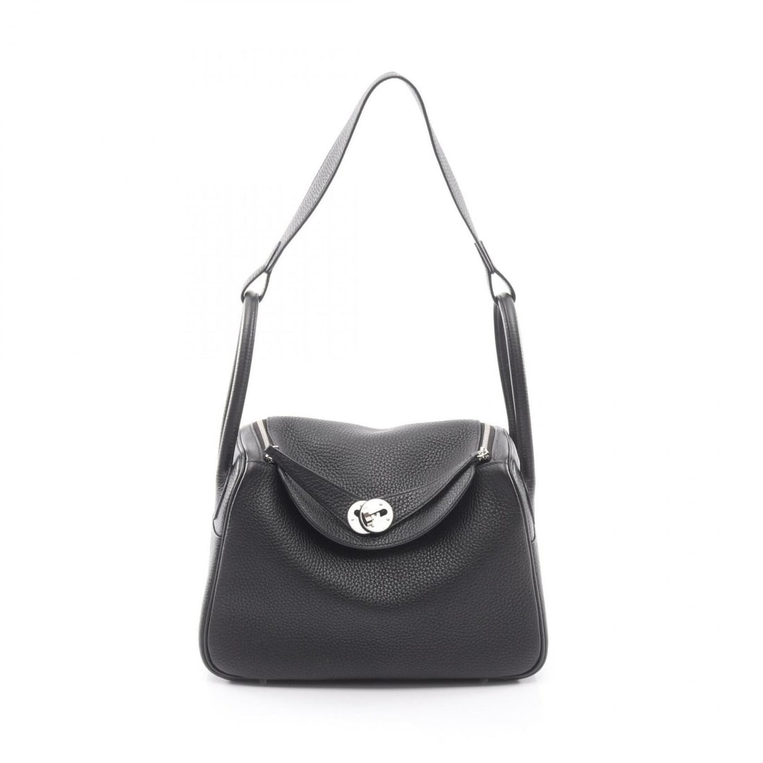 Hermes Lindy 26 Shoulder Bag/Handbag, Leather, Taurillon Clemence, Women's, Black (1 of 20)