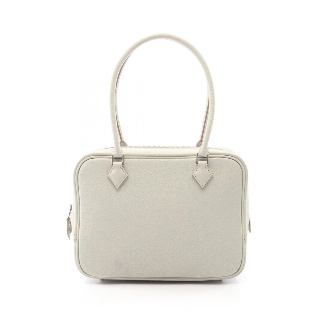 Hermes Mini Plume 20 Handbag, Leather, Chevre Women's, Gray, 086559CK: --- Catalog ---Category: SizeSize (HxWxD): 15cm x 20cm x 7cm / 5.9'' x 7.87'' x 2.75''Category: DesignType: HandbagColor: GrayGender: WomenMaterial: Chevre leather , Leather Hardware Color: SilverCate