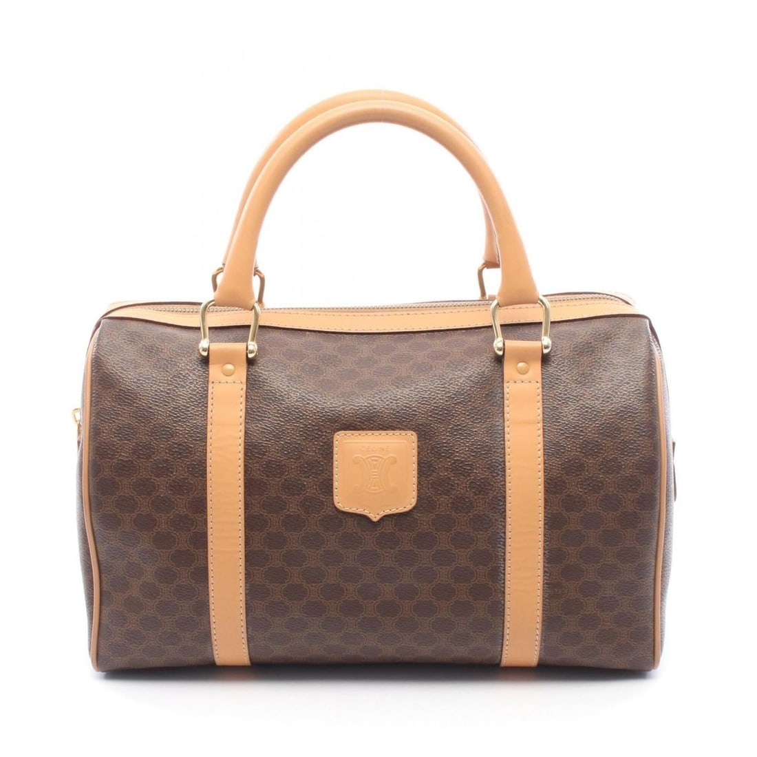 Celine Macadam Handbag, Coated Canvas Leather, Women's, Brown (1 of 14)