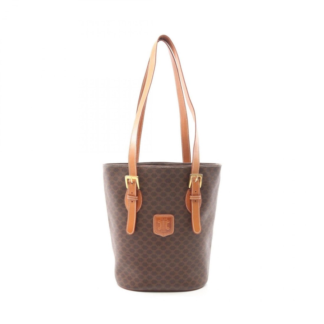 Celine Macadam Tote Bag Handbag, Coated Canvas Leather, Women's, Brown (1 of 12)