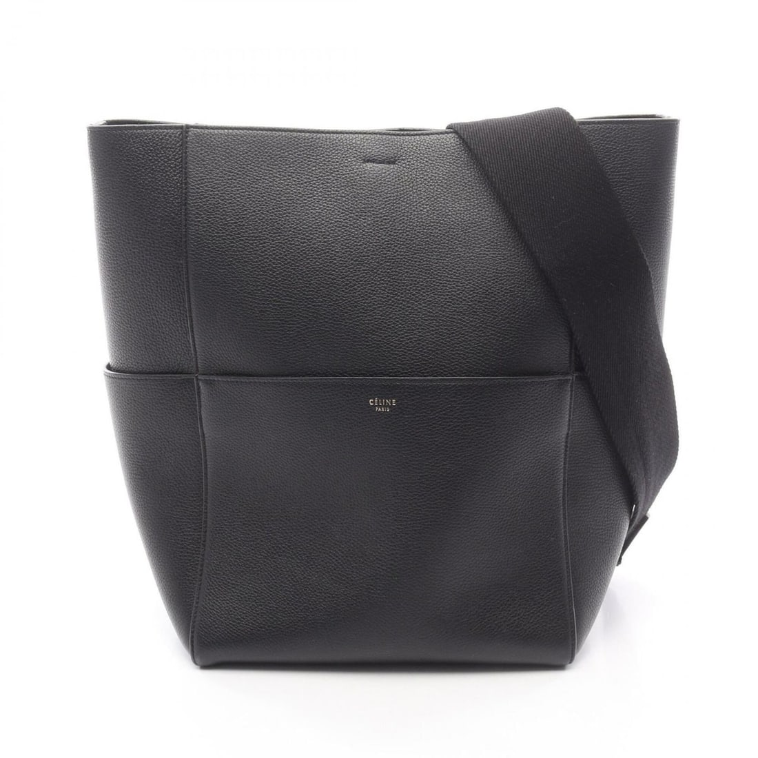 Celine Sangle Bucket Medium Shoulder Bag/Handbag, Leather, Women's, Black: --- Catalog ---Category: SizeSize (HxWxD): 32cm x 22cm x 16.5cm / 12.59'' x 8.66'' x 6.49''Category: DesignType: Handbag, Shoulder bagColor: BlackGender: WomenMaterial: Leather Category: GeneralBrand: