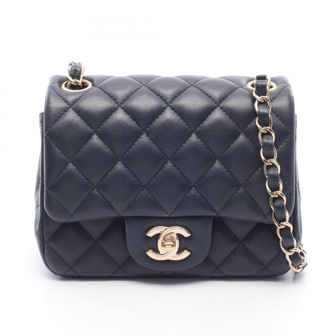 Chanel Mini Matelassé Shoulder Bag/Handbag, Lambskin Leather, Women's, Navy: --- Catalog ---Category: SizeSize (HxWxD): 13cm x 17cm x 8cm / 5.11'' x 6.69'' x 3.14''Category: DesignType: Handbag, Shoulder bagColor: NavyGender: WomenMaterial: Leather Category: GeneralBrand: Chan