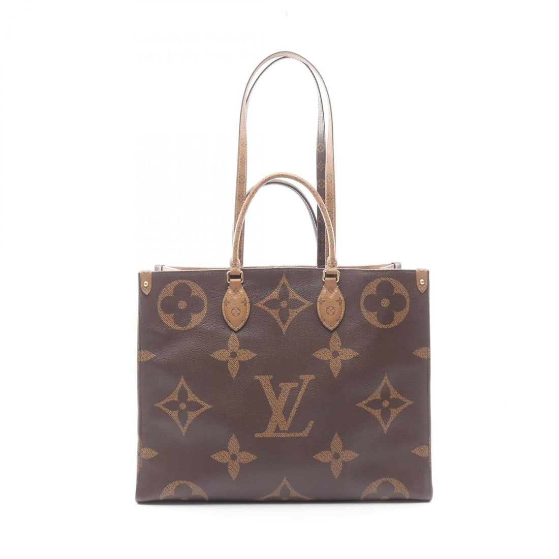 Louis Vuitton OnTheGo GM 2-Way Tote Bag/Handbag, Coated Canvas, Monogram Giant Reverse, Women's,: --- Catalog ---Category: SizeSize (HxWxD): 32cm x 41cm x 17cm / 12.59'' x 16.14'' x 6.69''Category: DesignType: Tote bagColor: Beige, BrownGender: WomenMaterial: Coated canvas , PVC Category: GeneralB