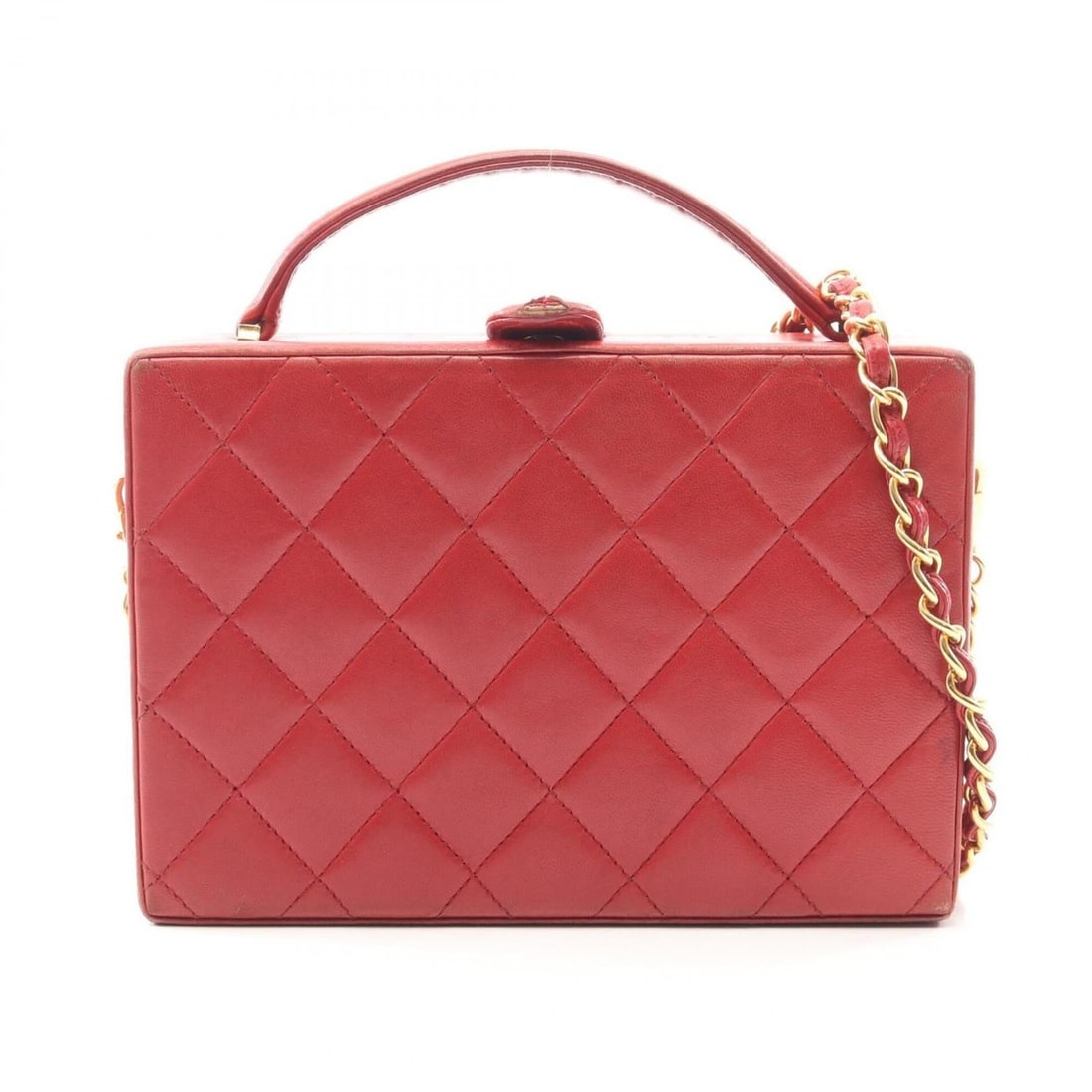 Chanel Matelassé 2-Way Handbag, Lambskin Leather, Women's, Red: --- Catalog ---Category: SizeSize (HxWxD): 13cm x 19cm x 6.5cm / 5.11'' x 7.48'' x 2.55''Strap Length: 106cm / 41.73''Handle Length: 19cm / 7.48''Category: DesignType: HandbagColor: Red colorGender: W