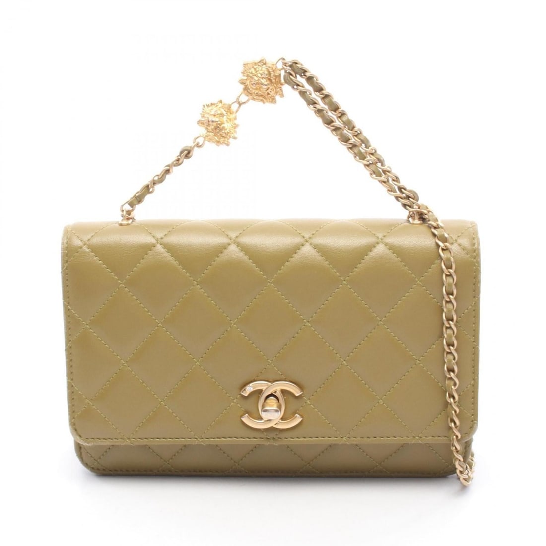 Chanel Matelassé 2-Way Shoulder Bag/Handbag, Leather, Women's, Khaki: --- Catalog ---Category: SizeSize (HxWxD): 12.5cm x 19cm x 3.5cm / 4.92'' x 7.48'' x 1.37''Strap Length: 123cm / 48.42''Handle Length: 20.5cm / 8.07''Category: DesignType: Handbag, Shoulder bagColor: 