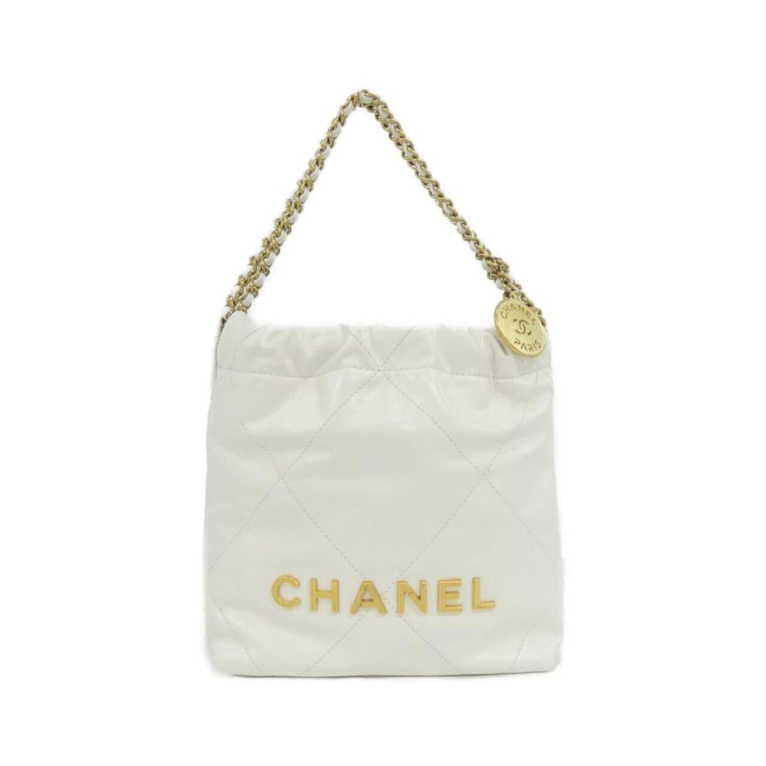 Chanel 22 Line MINI AS3980 Handbag: --- Catalog ---Category: SizeSize (HxWxD): 19cm x 18cm x 6cm / 7.48'' x 7.08'' x 2.36''Category: DesignType: HandbagColor: WhiteGender: WomenMaterial: Leather Hardware Color: Matte goldLeather/Fur