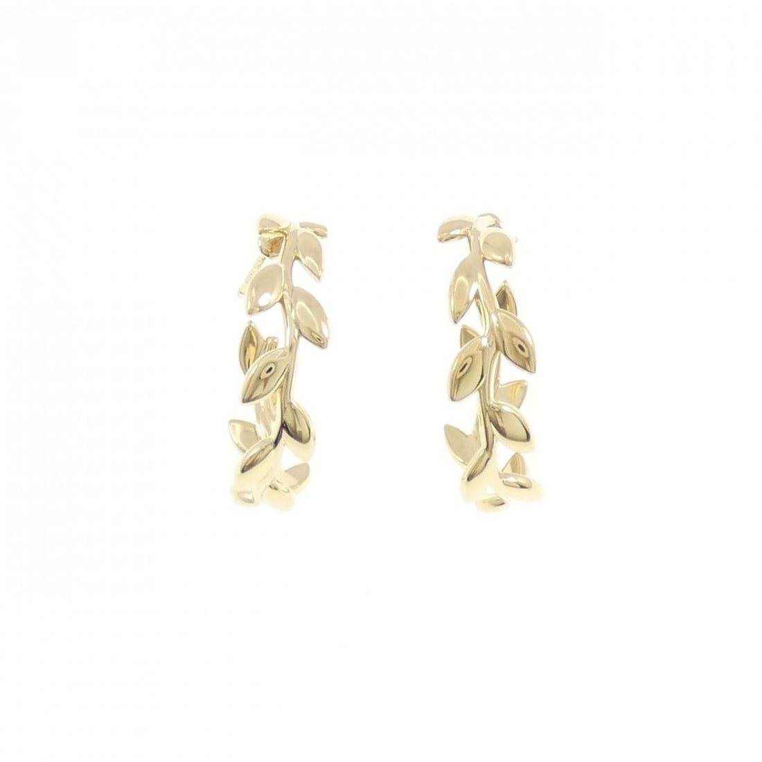 Tiffany Olive Leaf Hoop Earrings: --- Catalog ---Category: SizeSize (HxWxD): 25.90mm x 7.30mm / 1.02'' x 0.29''Category: DesignType: Hoop earringsGender: WomenMaterial: Yellow gold (18K)Category: GeneralMPN: 60571996Brand: Tiffany---