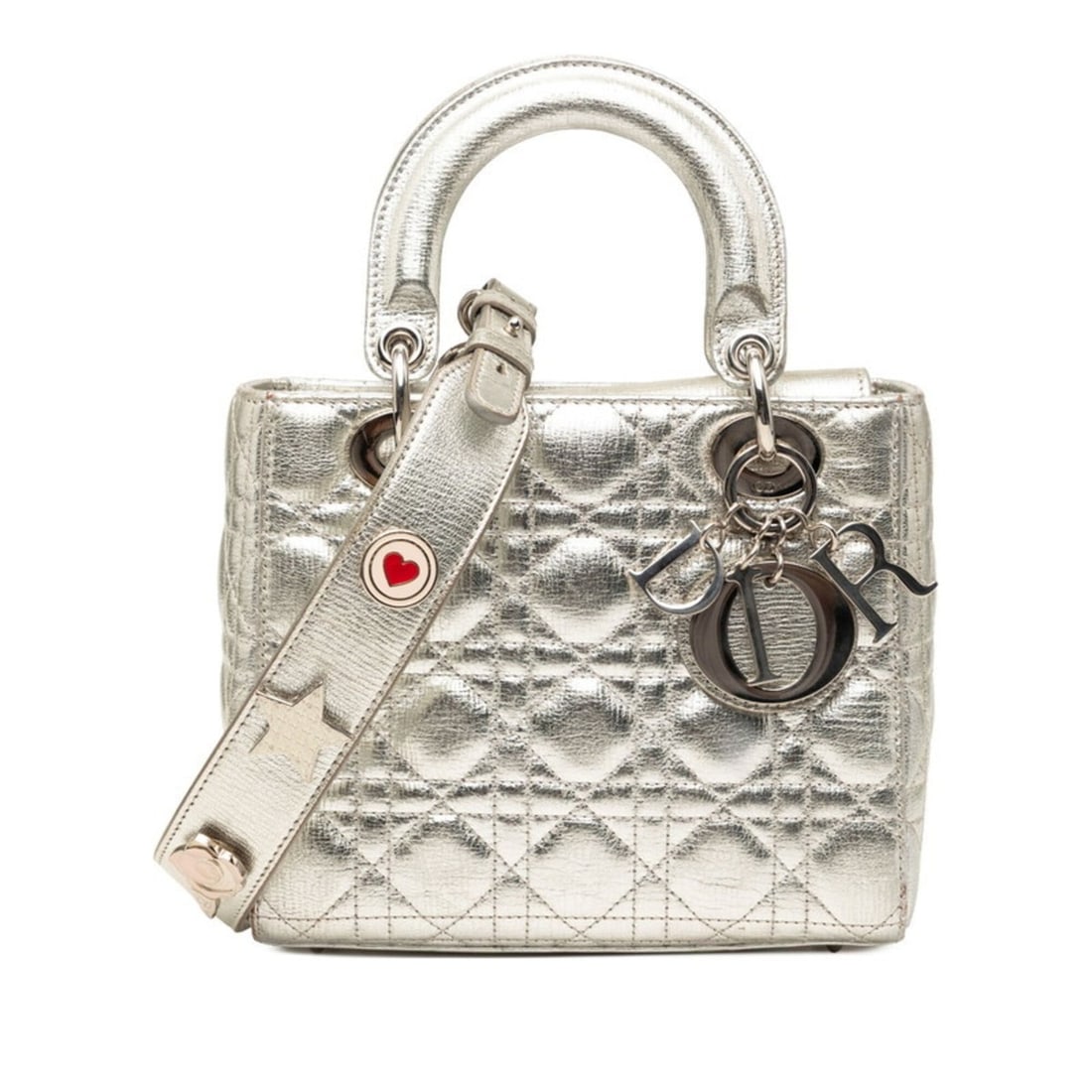Christian Dior Dior Cannage Lady Handbag Shoulder Bag 2-Way Silver Lambskin Women's: --- Catalog ---Category: SizeSize (HxWxD): 18cm x 20.5cm x 8.5cm / 7.08'' x 8.07'' x 3.34''Category: DesignType: Handbag, Shoulder bagColor: SilverGender: WomenCategory: GeneralBrand: Christian Dior--