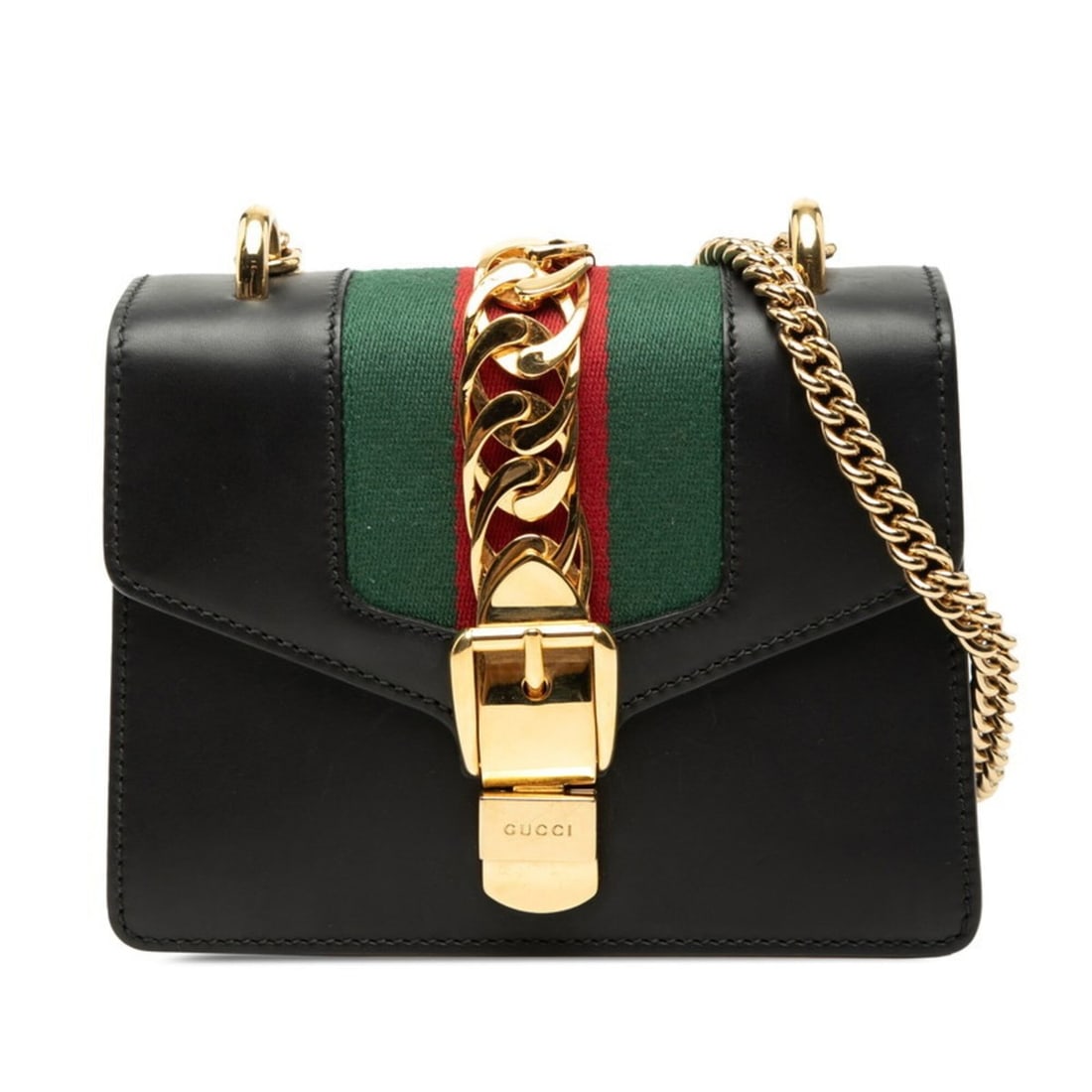 Gucci Sherry Line Sylvie Crossbody Chain Shoulder Bag 431666 Black Leather Women's GUCCI: --- Catalog ---Category: SizeSize (HxWxD): 14cm x 18.5cm x 7cm / 5.51'' x 7.28'' x 2.75''Category: DesignType: Shoulder bagColor: BlackGender: WomenMaterial: Leather Category: GeneralMPN: 431666Brand: