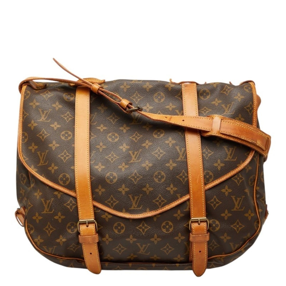 Louis Vuitton Monogram Saumur 43 Crossbody Shoulder Bag M42252 Brown Leather Women's LOUIS VUITTON: --- Catalog ---Category: SizeSize (HxWxD): 34cm x 43cm x 22cm / 13.38'' x 16.92'' x 8.66''Category: DesignType: Shoulder bagColor: Brown, MonogramGender: WomenMaterial: Monogram Category: GeneralMPN: 