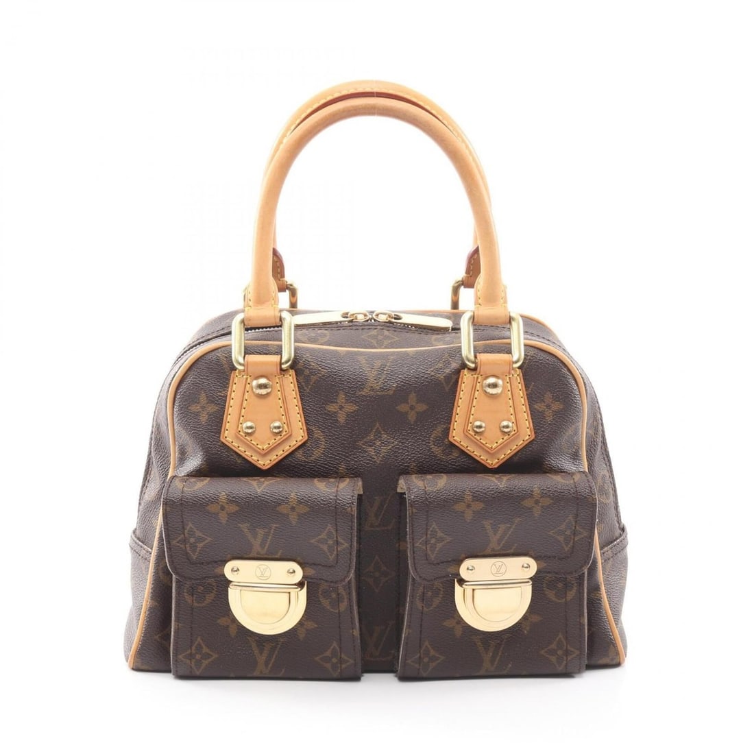 Louis Vuitton Manhattan PM Handbag, Coated Canvas and Leather, Monogram Pattern, Women's, Brown, (1 of 11)