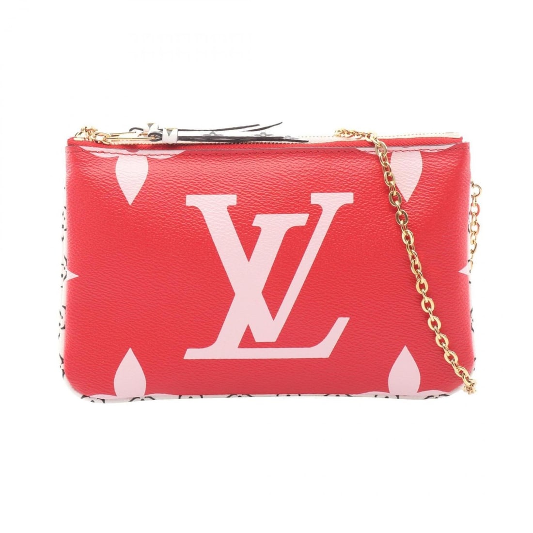 Louis Vuitton Pochette Double Zip Shoulder Bag Handbag, Coated Canvas, Monogram Giant, Women's,: --- Catalog ---Category: SizeSize (HxWxD): 13cm x 21cm x 1cm / 5.11'' x 8.26'' x 0.39''Category: DesignType: Pochette, Shoulder bagColor: Multi-color, Red colorGender: WomenMaterial: Coated canvas , P