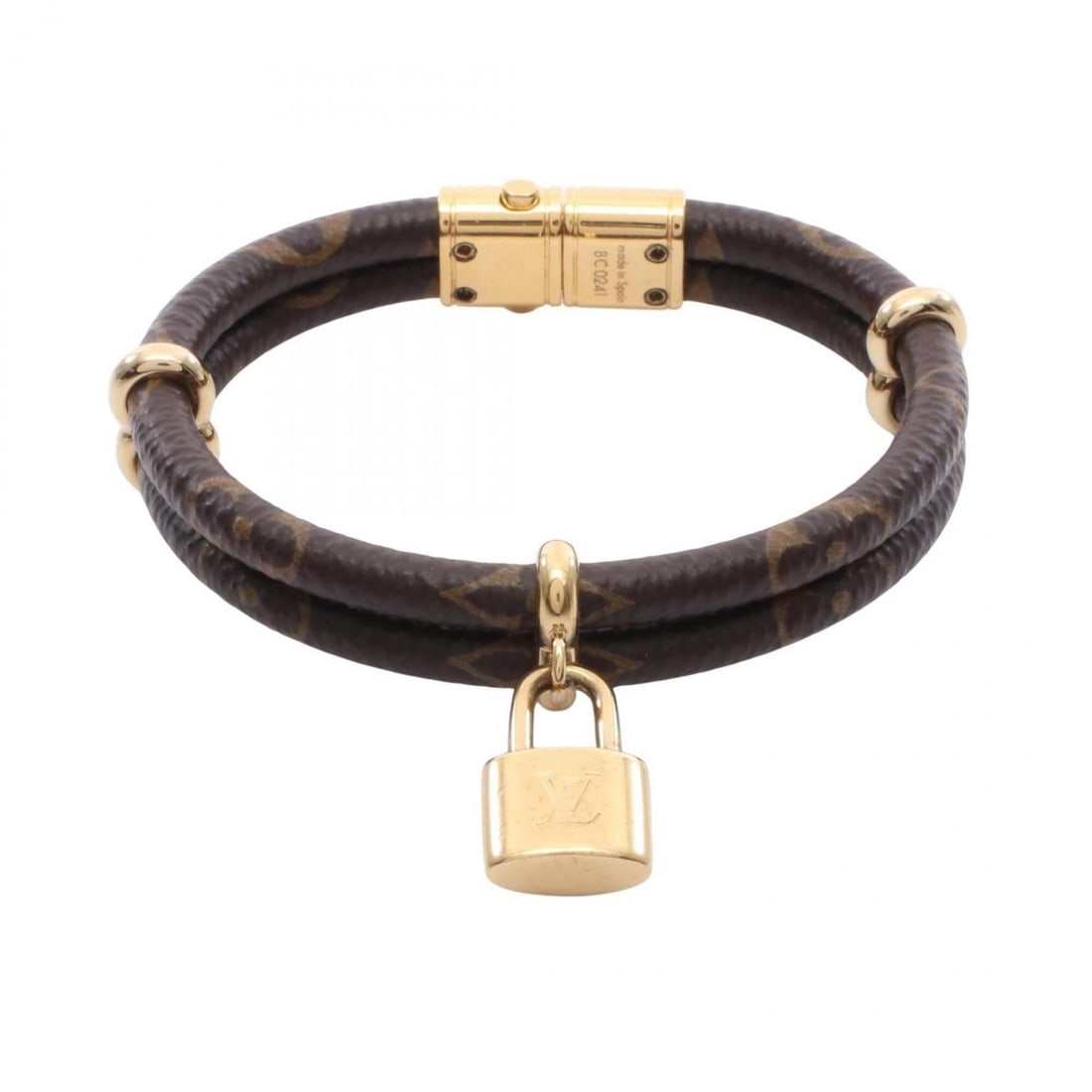 Louis Vuitton Keep It Twice Bracelet - Gold Plated Coated Canvas Women's Gold/Brown Tones: --- Catalog ---Category: SizeLength: 15.5cm / 6.1''Category: DesignType: Charm braceletColor: Brown, GoldGender: WomenMaterial: Gold platingCategory: GeneralBrand: Louis Vuitton--- Item List ---Sectio