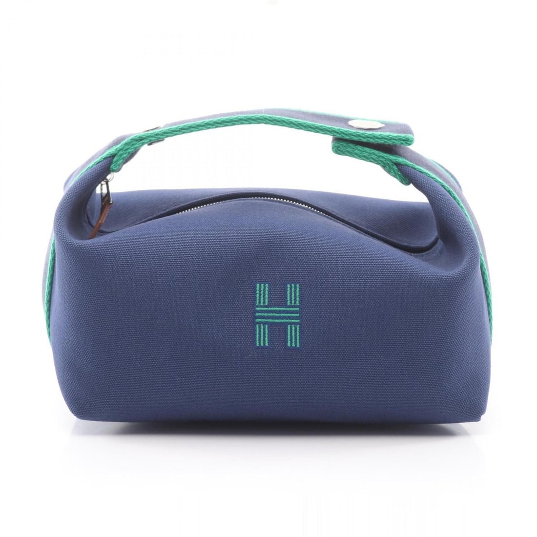 Hermes Bride à Brac PM Handbag, Canvas, Women's, Navy/Green, H104222M: --- Catalog ---Category: SizeSize (HxWxD): 10cm x 21cm x 13cm / 3.93'' x 8.26'' x 5.11''Category: DesignType: HandbagColor: Green, NavyGender: WomenMaterial: Canvas Hardware Color: SilverCategory: Gen