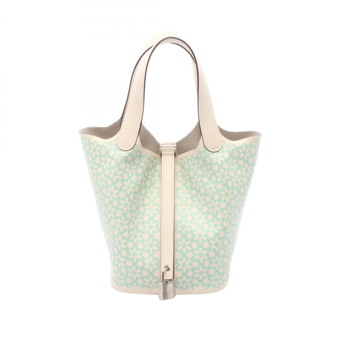 Hermes Picotin Lock PM Lucky Daisy Handbag, Leather, Calfskin (Cowhide), Veau Swift, Women's, Ivory,: --- Catalog ---Category: SizeSize (HxWxD): 18.5cm x 19cm x 13.5cm / 7.28'' x 7.48'' x 5.31''Category: DesignType: HandbagColor: Blue, Green, IvoryGender: WomenMaterial: Swift leather , Leather Hardwar
