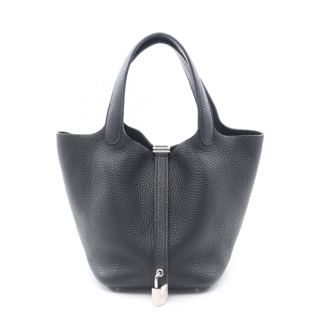 Hermes Picotin Lock PM Handbag, Leather, Taurillon Clemence Women's, Black, 056289CK (1 of 19)