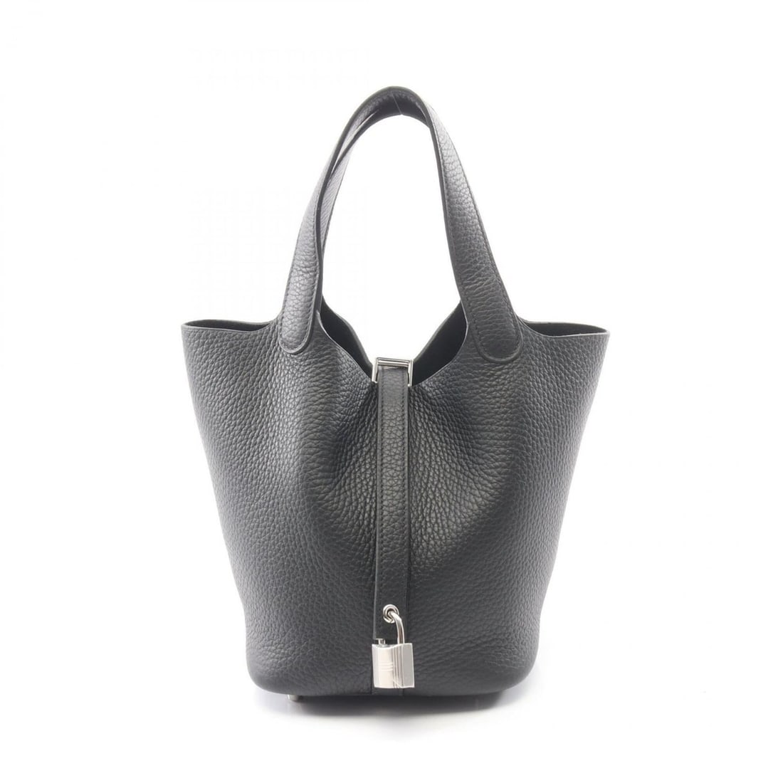 Hermes Picotin Lock PM Handbag, Leather, Taurillon Clemence Women's, Black, 056289CK (1 of 14)