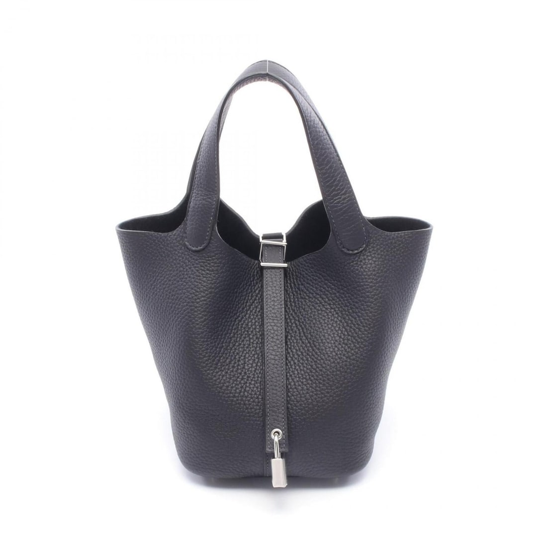 Hermes Picotin Lock PM Handbag, Leather, Taurillon Clemence Women's, Navy Blue (1 of 20)