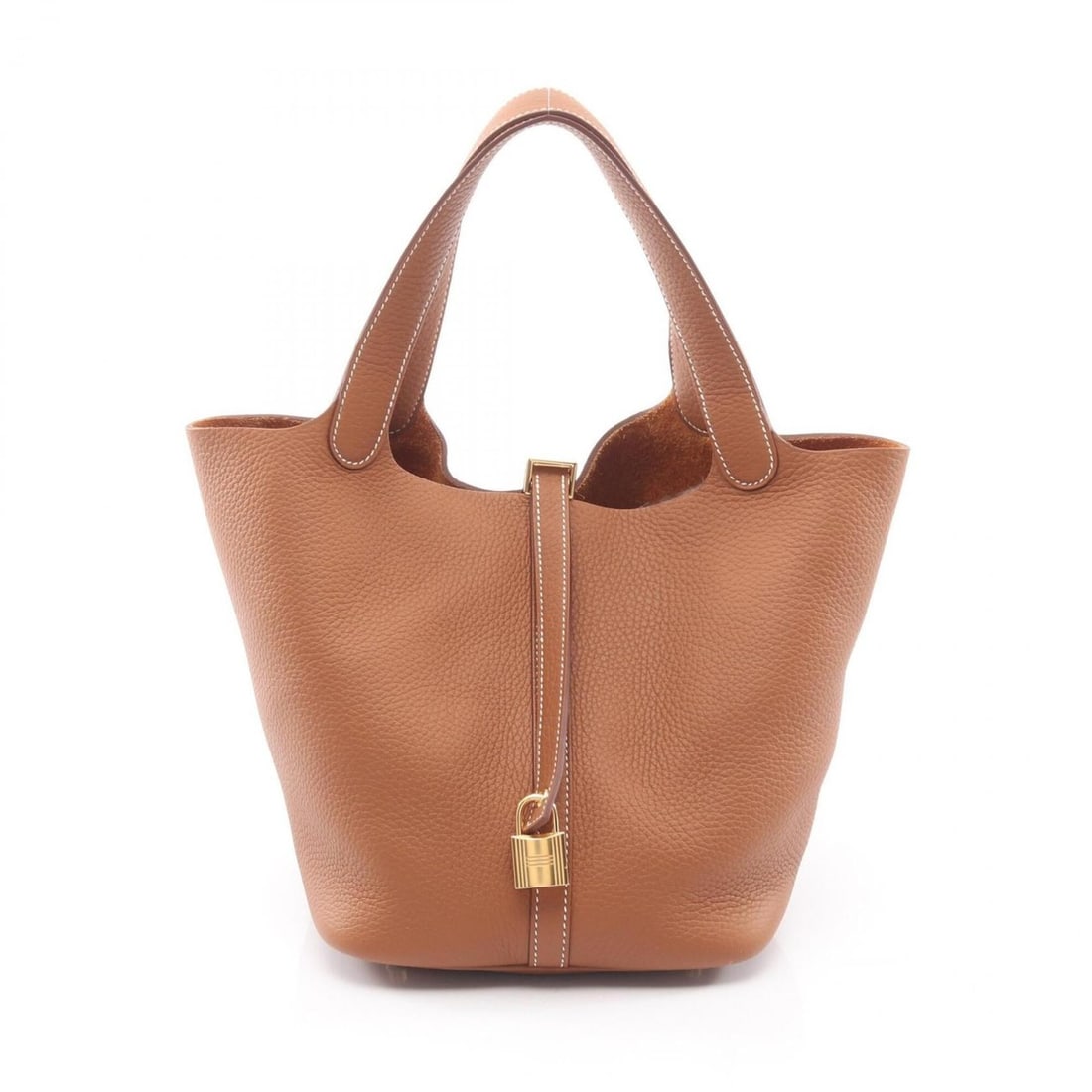 Hermes Picotin Lock MM Handbag, Leather, Taurillon Clemence Women's, Brown (1 of 20)