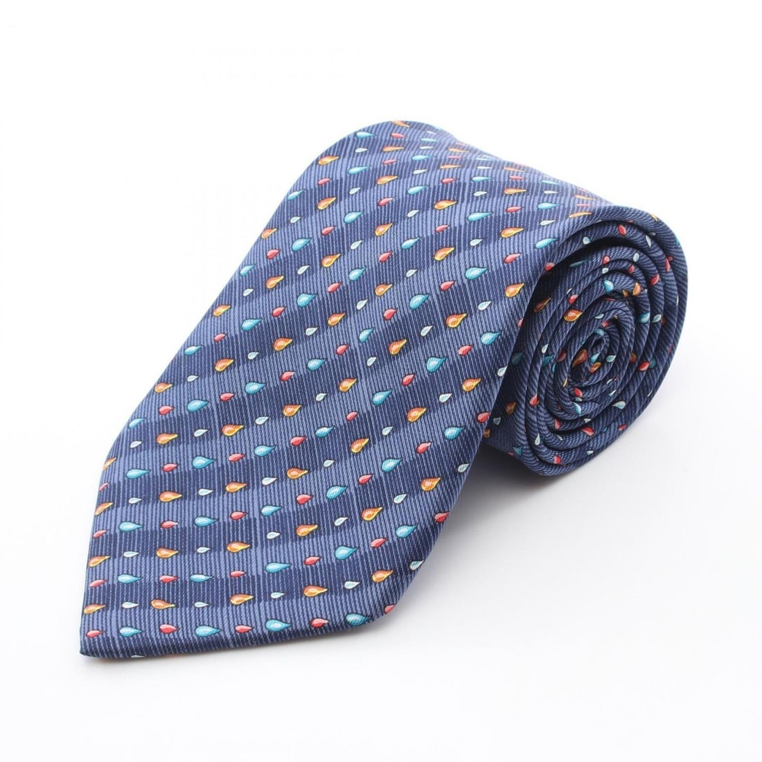 Hermes HERMES Teardrop Pattern Stripe Tie, Silk, Men's, Navy/Multicolor: --- Catalog ---Category: SizeTotal Length: 151cm / 59.44''Category: DesignType: CravatColor: Multi-color, NavyGender: MenMaterial: Silk Category: GeneralBrand: Hermes--- Item List ---Section: Conditio