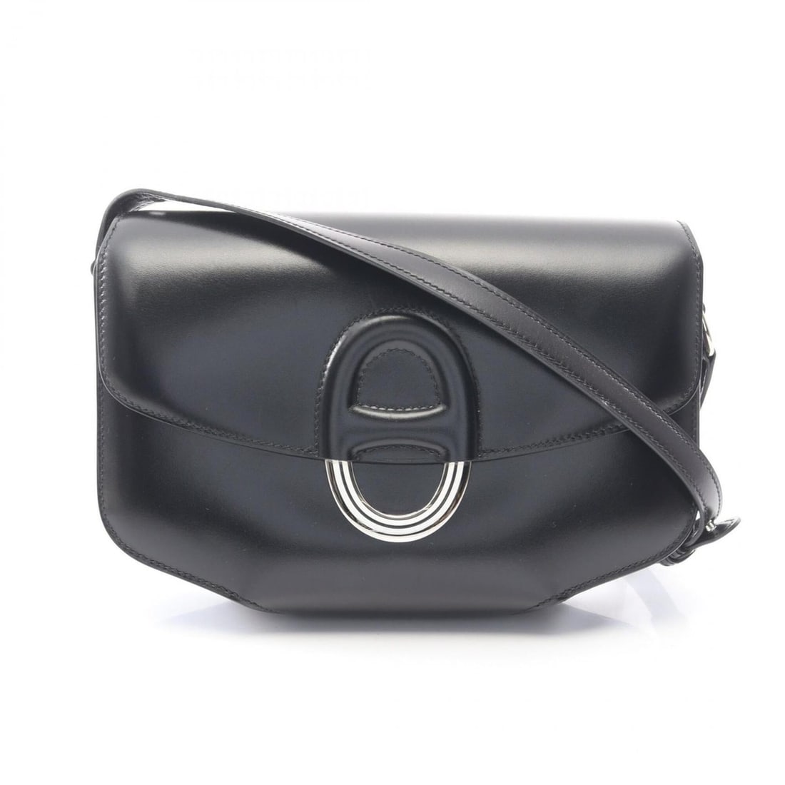 Hermes Cherche Midi 25 Shoulder Bag/Handbag, Calfskin (Cowhide), Box Calf Leather, Women's, Black (1 of 15)
