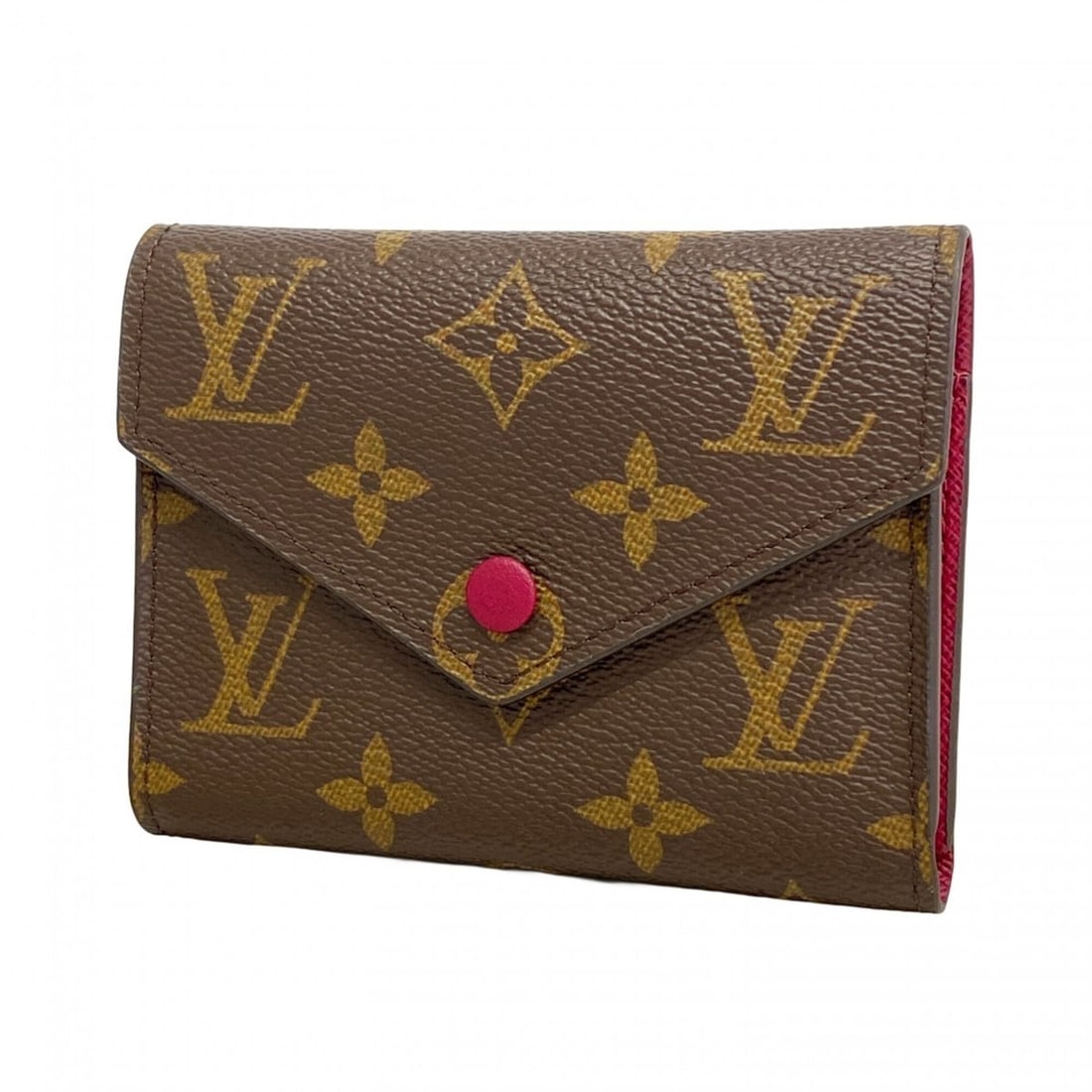 Louis Vuitton Tri-fold Wallet Monogram Portefeuille Victorine M41938 Fuchsia Women's (1 of 14)