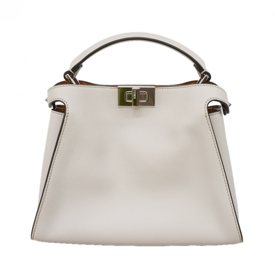 Fendi Peekaboo Essentially Leather Handbag, Gray, Women's: --- Catalog ---Category: SizeSize (HxWxD): 21cm x 27cm x 11cm / 8.26'' x 10.62'' x 4.33''Category: DesignType: HandbagColor: GrayGender: WomenMaterial: Leather Hardware Color: SilverCategory: GeneralB