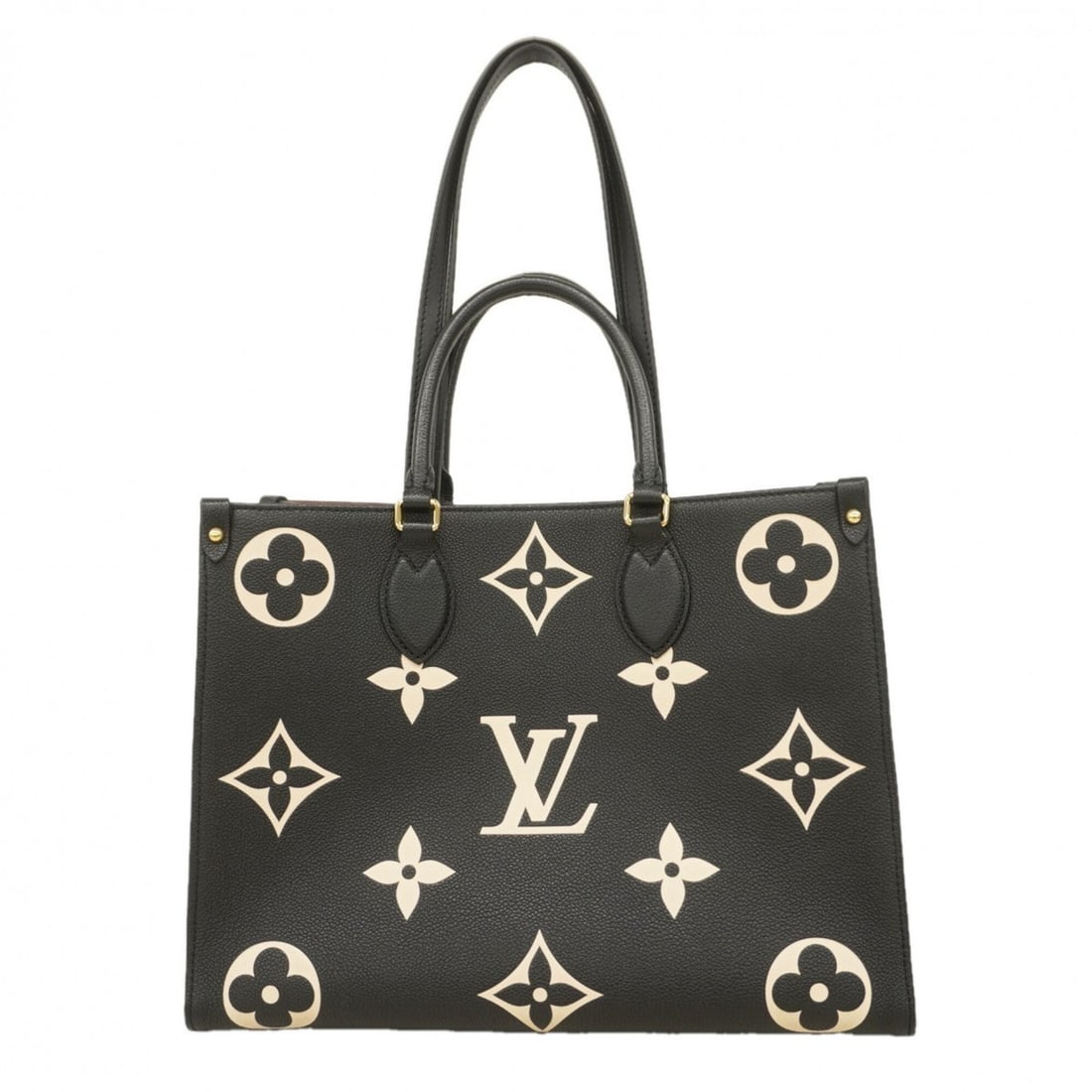 Louis Vuitton Monogram Empreinte Bicolor OnTheGo MM Tote Bag M45495 Black Beige 2-way bag for women: --- Catalog ---Category: SizeSize (HxWxD): 26cm x 34.5cm x 15cm / 10.23'' x 13.58'' x 5.9''Category: DesignType: Tote bagColor: Beige, BlackGender: WomenCategory: GeneralMPN: M45495Brand: Louis Vuitto