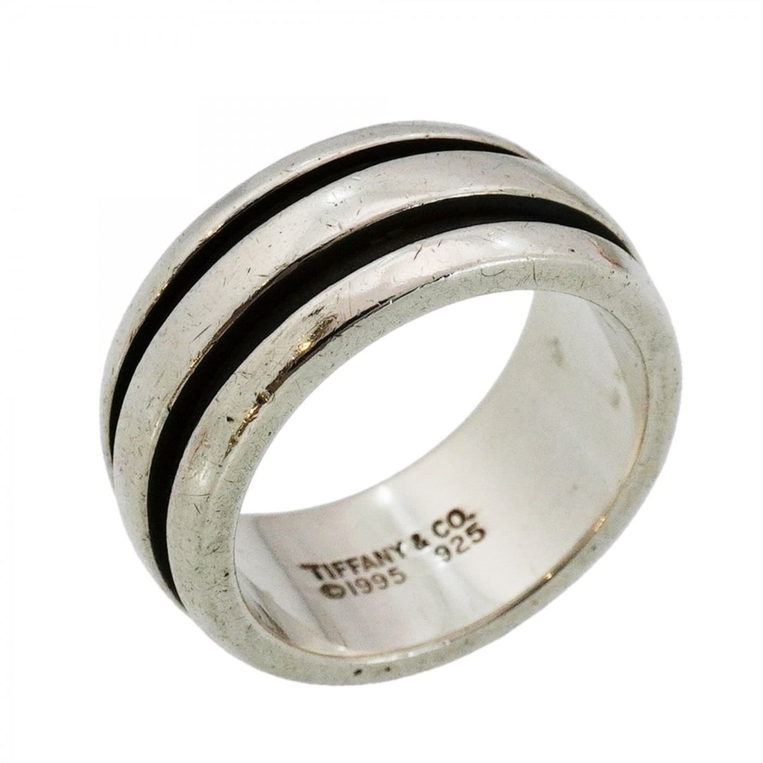 Tiffany & Co. Grooved Double Line Ring, Sterling Silver 925, Size 13, Women's: --- Catalog ---Category: SizeJP Size: 13US Size: 6.5Category: DesignType: Band ringGender: WomenMaterial: Silver 925Category: GeneralBrand: Tiffany--- Item List ---Section: ConditionRanking: Rank AB U