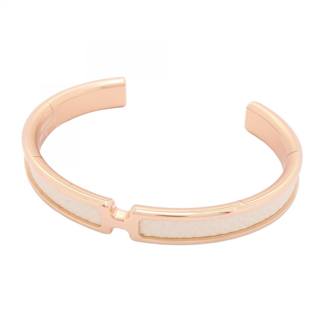 Hermes Olympe Bangle, GP Plated Leather, White, Rose Gold, Women's: --- Catalog ---Category: SizeLength: 15cm / 5.9''Category: DesignType: BangleColor: Rose gold, WhiteGender: WomenMaterial: Gold plating, LeatherCategory: GeneralBrand: Hermes--- Item List ---Section: 