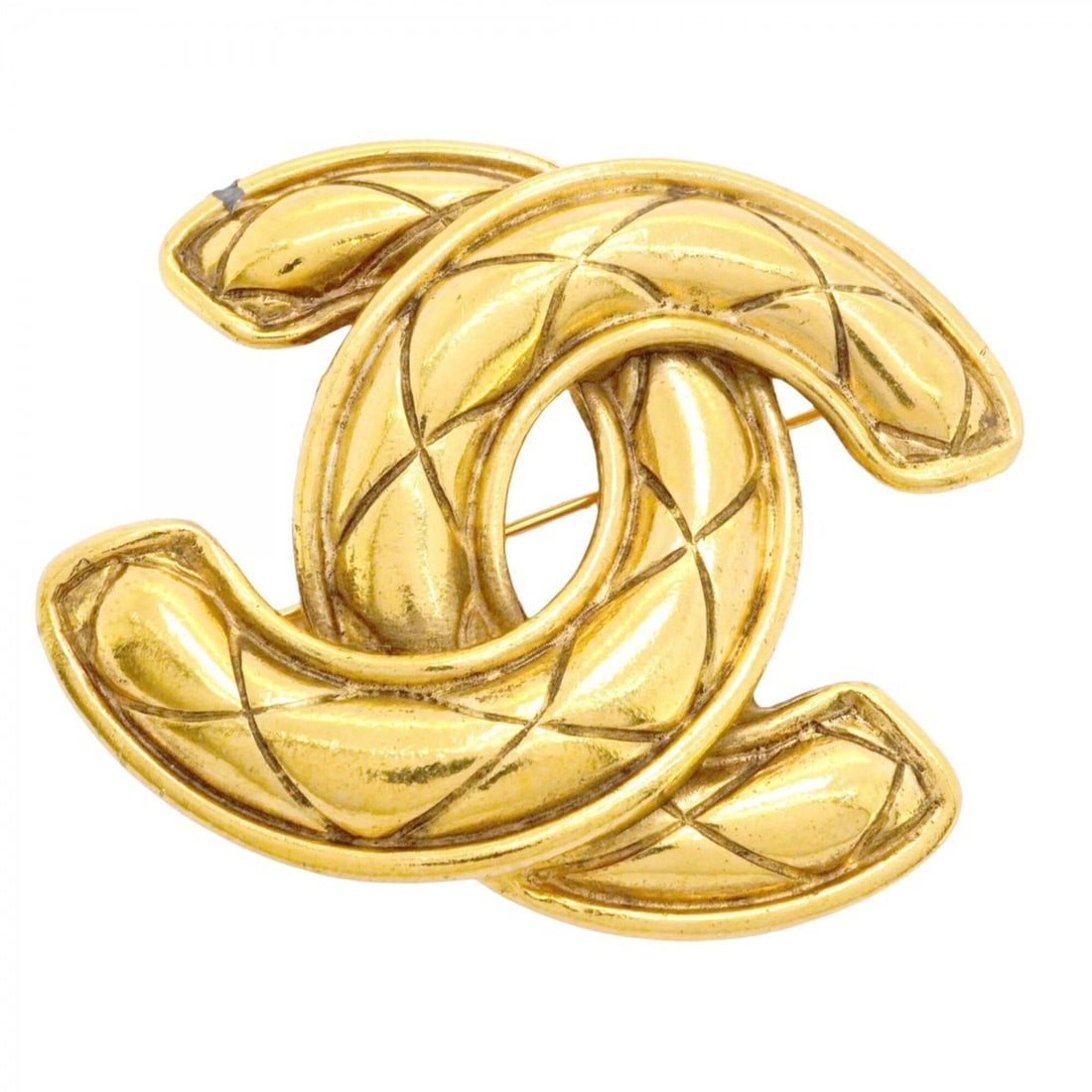 Chanel Brooch, Coco Mark, Matelassé, GP Plated, Gold, Women's: --- Catalog ---Category: SizeSize (HxWxD): 4.9cm x 5.69cm / 1.92'' x 2.24''Category: DesignType: BroochColor: GoldGender: WomenMaterial: Gold platingCategory: GeneralBrand: Chanel--- Item List ---Sect