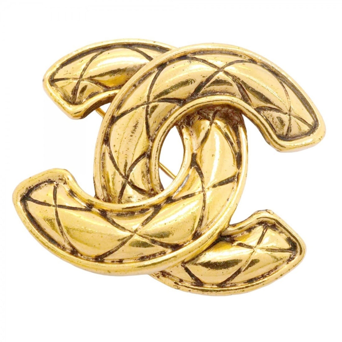 Chanel Brooch, Coco Mark, Matelassé, GP Plated, Gold, Women's: --- Catalog ---Category: SizeSize (HxWxD): 3.36cm x 3.97cm / 1.32'' x 1.56''Category: DesignType: BroochColor: GoldGender: WomenMaterial: Gold platingCategory: GeneralBrand: Chanel--- Item List ---Sec