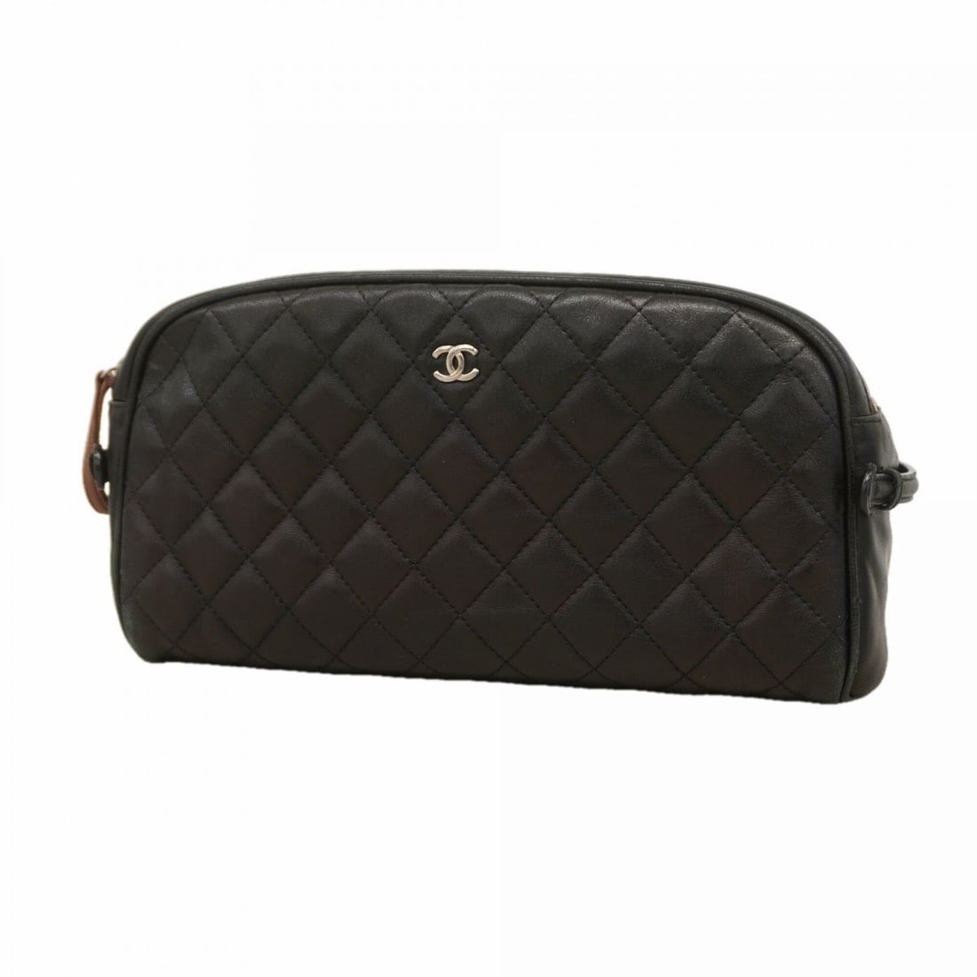 Chanel Matelassé Lambskin Bag/Pouch, Black, Women's: --- Catalog ---Category: SizeSize (HxWxD): 13.5cm x 26cm x 10cm / 5.31'' x 10.23'' x 3.93''Category: DesignType: PouchColor: BlackGender: WomenMaterial: Leather Hardware Color: SilverLeather/Fur Type: