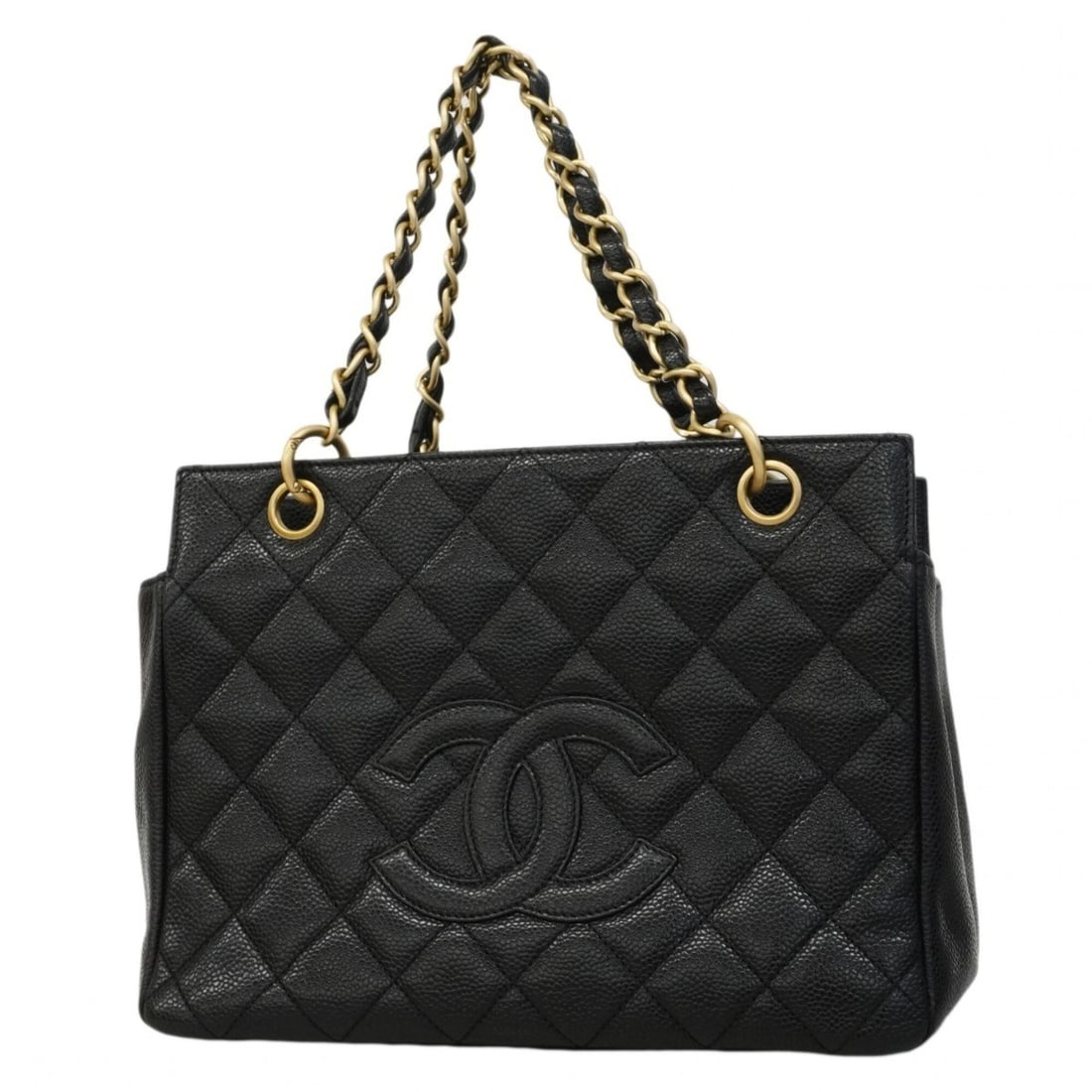 Chanel Tote Bag/Chain Tote, Matelassé Caviar Leather, Black, Women's: --- Catalog ---Category: SizeSize (HxWxD): 20cm x 25cm x 14cm / 7.87'' x 9.84'' x 5.51''Category: DesignType: Tote bagColor: BlackGender: WomenMaterial: Grained Calfskin Hardware Color: GoldCategory: 