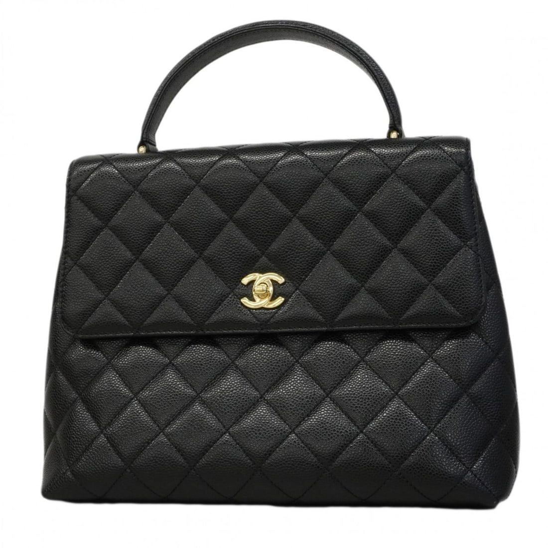 Chanel Matelassé handbag, caviar leather, black, women's.: --- Catalog ---Category: SizeSize (HxWxD): 24cm x 29cm x 11.5cm / 9.44'' x 11.41'' x 4.52''Category: DesignType: HandbagColor: BlackGender: WomenMaterial: Grained Calfskin Hardware Color: GoldCategory