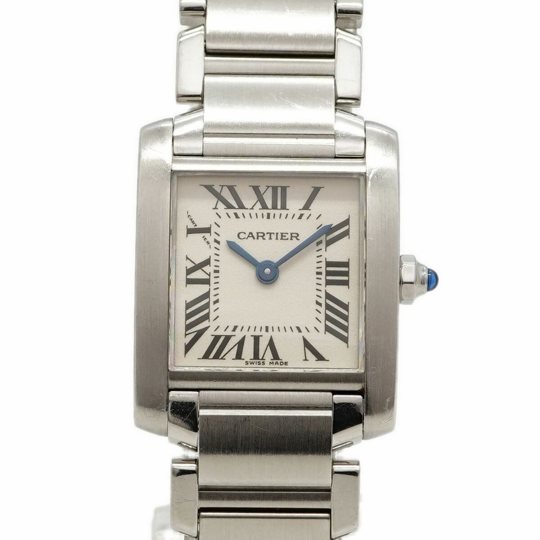Cartier Tank Française SM W51008Q3 Ivory Dial Women's Watch: --- Catalog ---Category: SizeWrist Size: 15.5cm / 6.1''Case Diameter: 20.4mm / 0.8''Category: DesignType: WristwatchGender: WomenColor (Dial): IvoryMaterial (Band): Stainless steelCategory: GeneralMPN