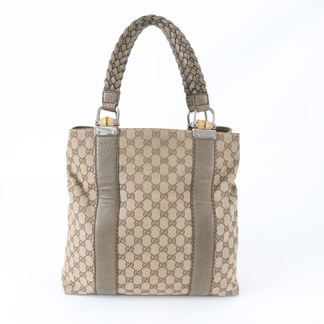 Gucci GG Canvas Bamboo 232946 Leather Tote Bag - Handbag/Shoulder Women's (1 of 11)