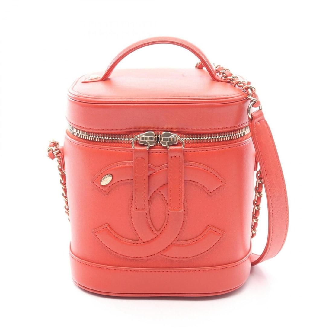 Chanel Coco Mark 2-Way Handbag, Lambskin Leather, Women's, Red (1 of 12)